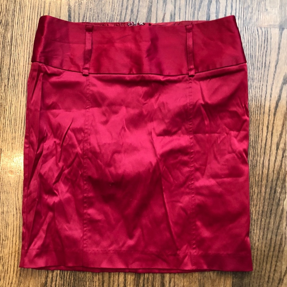 (4 for 20)Red silky Satin mini skirt